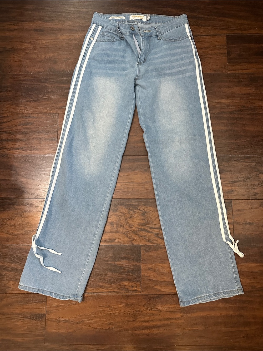 Light Blue Side-Stripe Women’s Jeans by